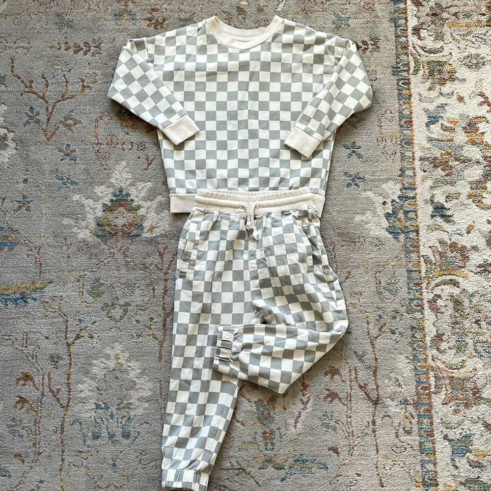Rylee + Cru Checkered Sweat Set